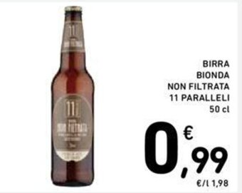 Conad BIRRA BIONDA NON FILTRATA 11 PARALLELI 50 cl offerta