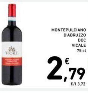 Conad MONTEPULCIANO D'ABRUZZO DOC VICALE 75 cl offerta