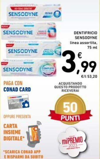 Conad DENTIFRICIO SENSODYNE 75 ml offerta