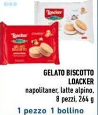 Conad GELATO BISCOTTO LOACKER 8 pezzi, 264 g offerta