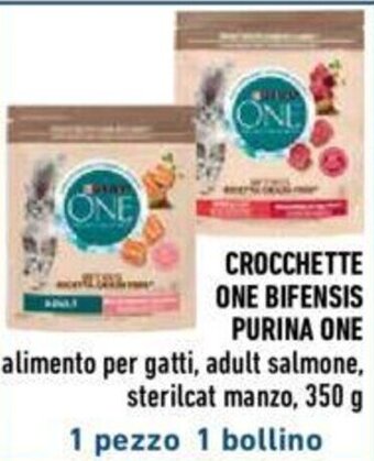 Conad CROCCHETTE ONE BIFENSIS PURINA ONE 350 g offerta