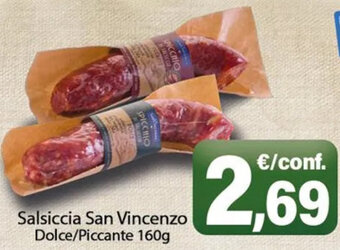 Conad Salsiccia San Vincenzo Dolce/Piccante 160g offerta