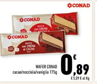 Conad WAFER CONAD 175 g offerta