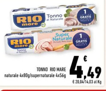 Conad TONNO RIO MARE 4 x 56 g offerta