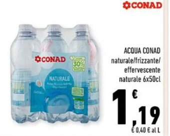 Conad ACQUA CONAD 6x50cl offerta