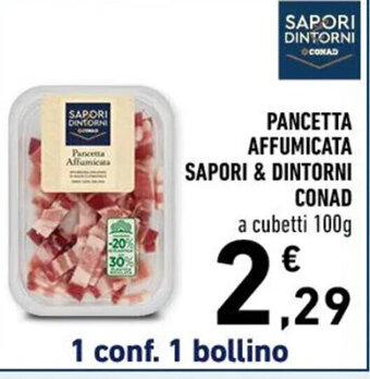 Conad PANCETTA AFFUMICATA SAPORI & DINTORNI CONAD 100g offerta