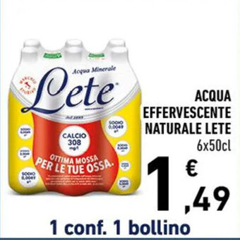 Conad ACQUA EFFERVESCENTE NATURALE LETE 6 x 50 cl offerta