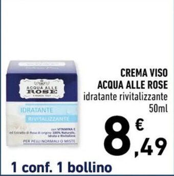 Conad CREMA VISO ACQUA ALLE ROSE 50 ml offerta