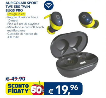 AURICOLARI SPORT TWS SBS TWIN BUGS PRO