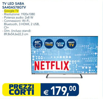 Esselunga TV LED SABA SA40AS78GTV TV offerta