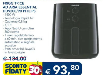 Esselunga FRIGGITRICE AD ARIA ESSENTIAL HD9200/90 PHILIPS offerta
