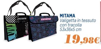 MITAMA Valigetta in tessuto con tracolla 53x36x5 cm