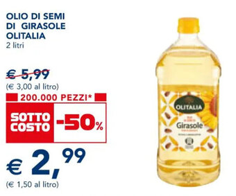 OLIO DI SEMI DI GIRASOLE OLITALIA 2 litri