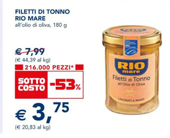 Esselunga FILETTI DI TONNO RIO MARE 180 g offerta