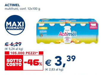 Esselunga ACTIMEL multifrutti, conf. 12x100 g offerta