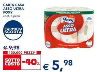 Esselunga CARTA CASA ASSO ULTRA FOXY conf. 6 pezzi offerta
