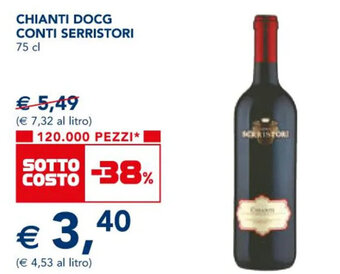 Esselunga CHIANTI DOCG CONTI SERRISTORI 75 cl offerta