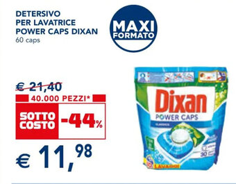 Esselunga DETERSIVO PER LAVATRICE POWER CAPS DIXAN 60 caps offerta