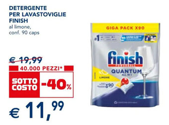 Esselunga DETERGENTE PER LAVASTOVIGLIE FINISH 90 caps offerta