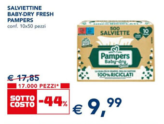Esselunga SALVIETTINE BABY-DRY FRESH PAMPERS offerta