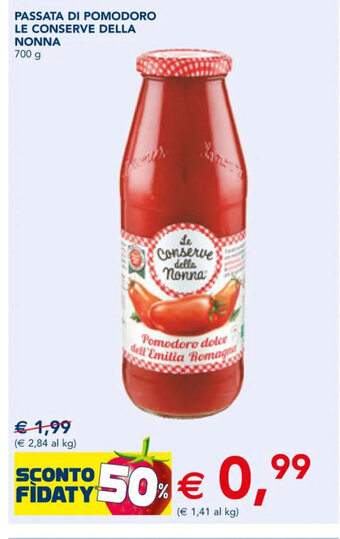 Esselunga PASSATA DI POMODORO LE CONSERVE DELLA NONNA 700 g offerta