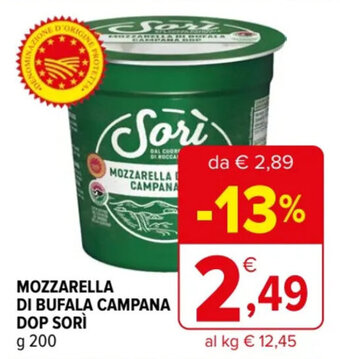 Iperal MOZZARELLA DI BUFALA CAMPANA DOP SORÌ g 200 offerta