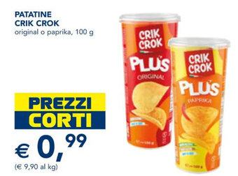 Esselunga PATATINE CRIK CROK 100 g offerta