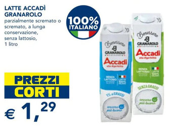 Esselunga LATTE ACCADÌ GRANAROLO 1 Litro offerta