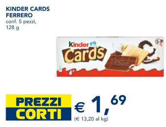 Esselunga KINDER CARDS FERRERO conf. 5 pezzi, 128 g offerta