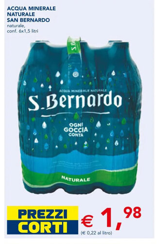 Esselunga ACQUA MINERALE NATURALE SAN BERNARDO conf. 6x1,5 litri offerta