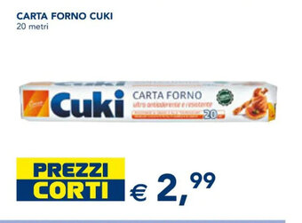 Esselunga CARTA FORNO CUKI 20 metri offerta