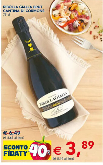 Esselunga RIBOLLA GIALLA BRUT CANTINA DI CORMONS 75 cl offerta