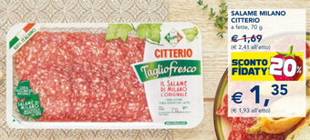 Esselunga SALAME MILANO CITTERIO 70 g offerta