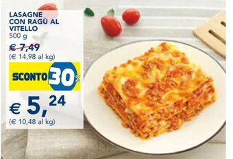 Esselunga LASAGNE CON RAGÙ AL VITELLO 500 g offerta