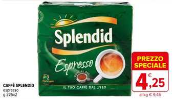 Iperal CAFFÈ SPLENDID espresso g 225x2 offerta
