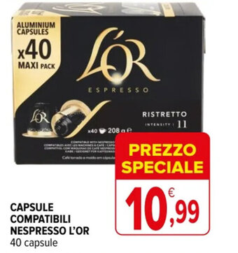 Iperal CAPSULE COMPATIBILI NESPRESSO L'OR 40 capsule offerta