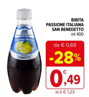 Iperal BIBITA PASSIONE ITALIANA SAN BENEDETTO ml 400 offerta