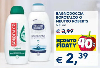 Esselunga BAGNODOCCIA BOROTALCO O NEUTRO ROBERTS 600 ml offerta