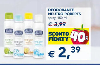 Esselunga DEODORANTE NEUTRO ROBERTS spray, 150 ml offerta