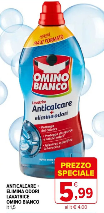 Iperal ANTICALCARE + ELIMINA ODORI LAVATRICE OMINO BIANCO It 1,5 offerta