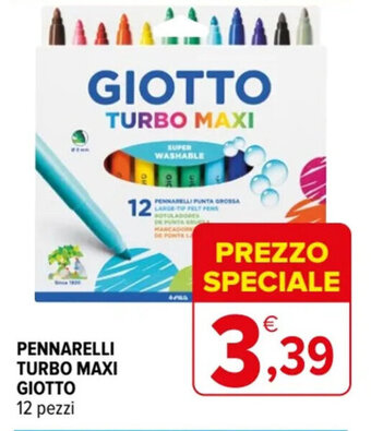 Iperal PENNARELLI TURBO MAXI GIOTTO 12 pezzi offerta