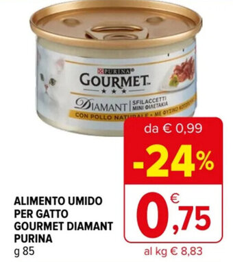 Iperal ALIMENTO UMIDO PER GATTO GOURMET DIAMANT PURINA g 85 offerta