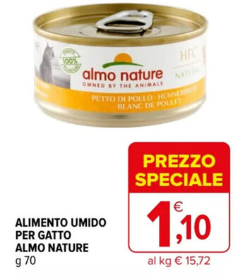 Iperal ALIMENTO UMIDO PER GATTO ALMO NATURE g 70 offerta