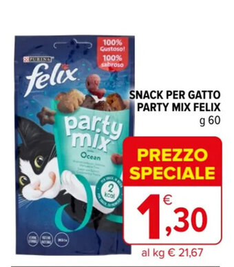 Iperal SNACK PER GATTO PARTY MIX FELIX g 60 offerta