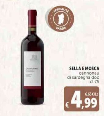 Deco Supermercati SELLA E MOSCA cannonau di sardegna doc cl 75 offerta