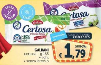 Deco Supermercati GALBANI certosa g 165 offerta