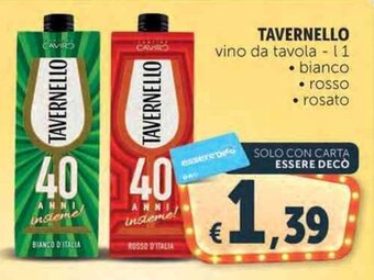 Deco Supermercati TAVERNELLO vino da tavola l 1 offerta