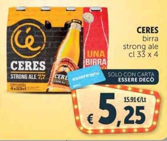 Deco Supermercati CERES birra strong ale cl 33 x 4 offerta