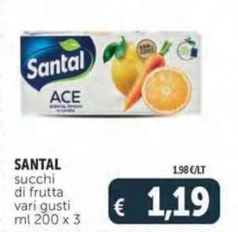Deco Supermercati SANTAL succhi di frutta vari gusti ml 200 x 3 offerta
