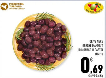 OLIVE NERE GRECHE MAMMUT LO MONACO LI CASTRI all'etto